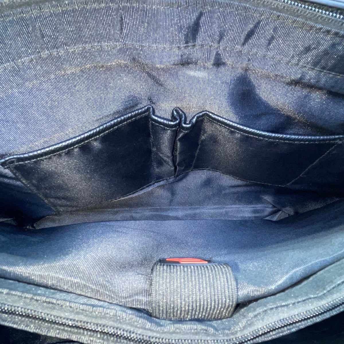 Women’s Black Faux Leather With Adjustable Straps & Gold Accents Tote Bag