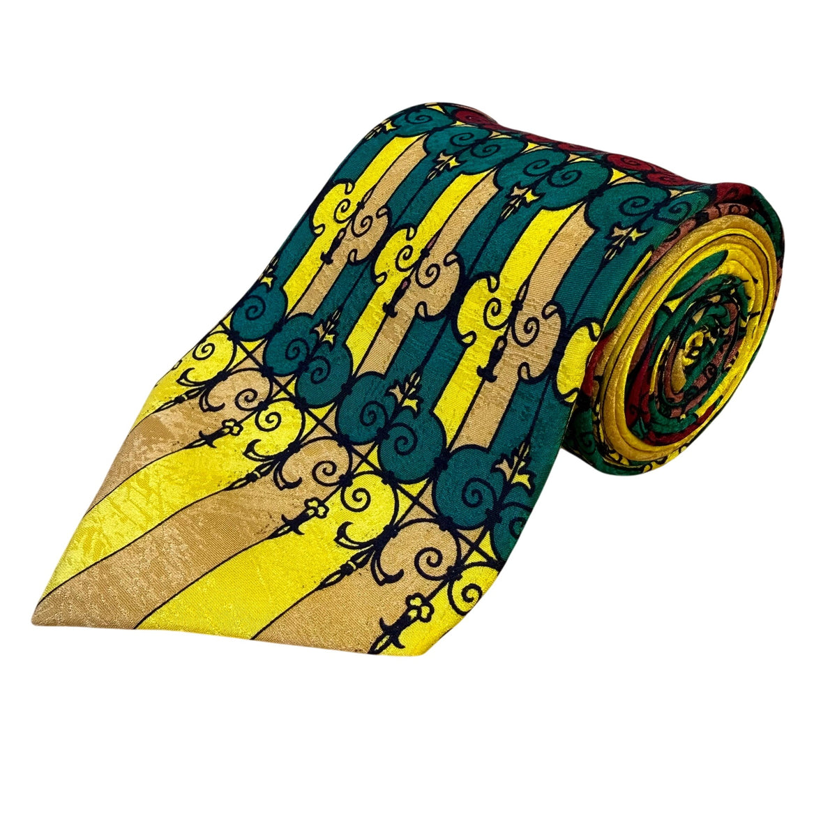 Rush Limbaugh No Baudaries Collections Yellow/Teal Silk Tie Vibrant Design