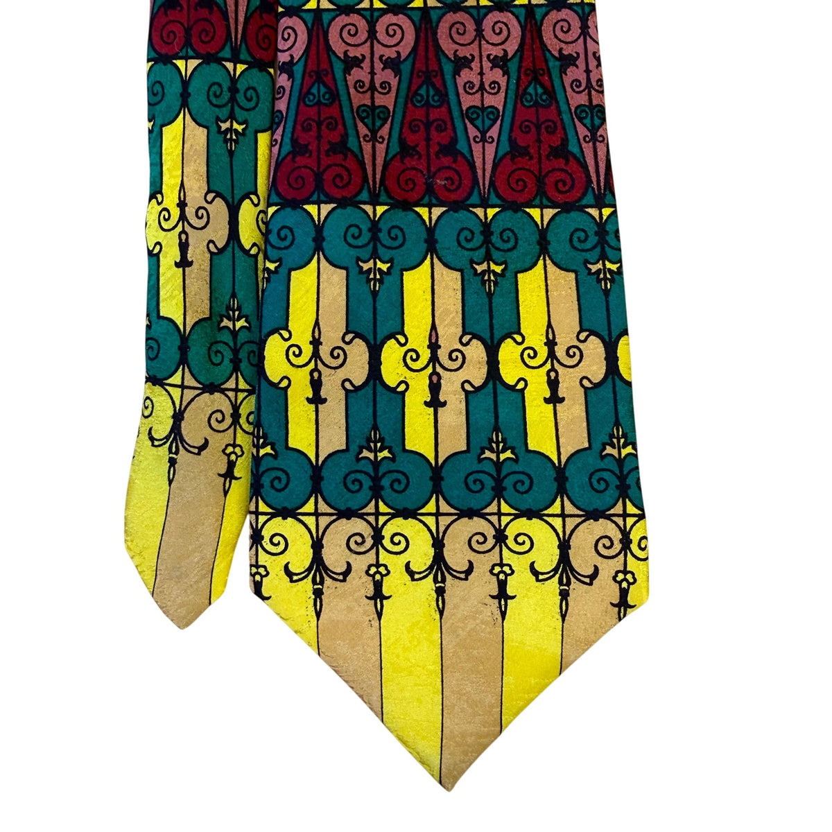 Rush Limbaugh No Baudaries Collections Yellow/Teal Silk Tie Vibrant Design