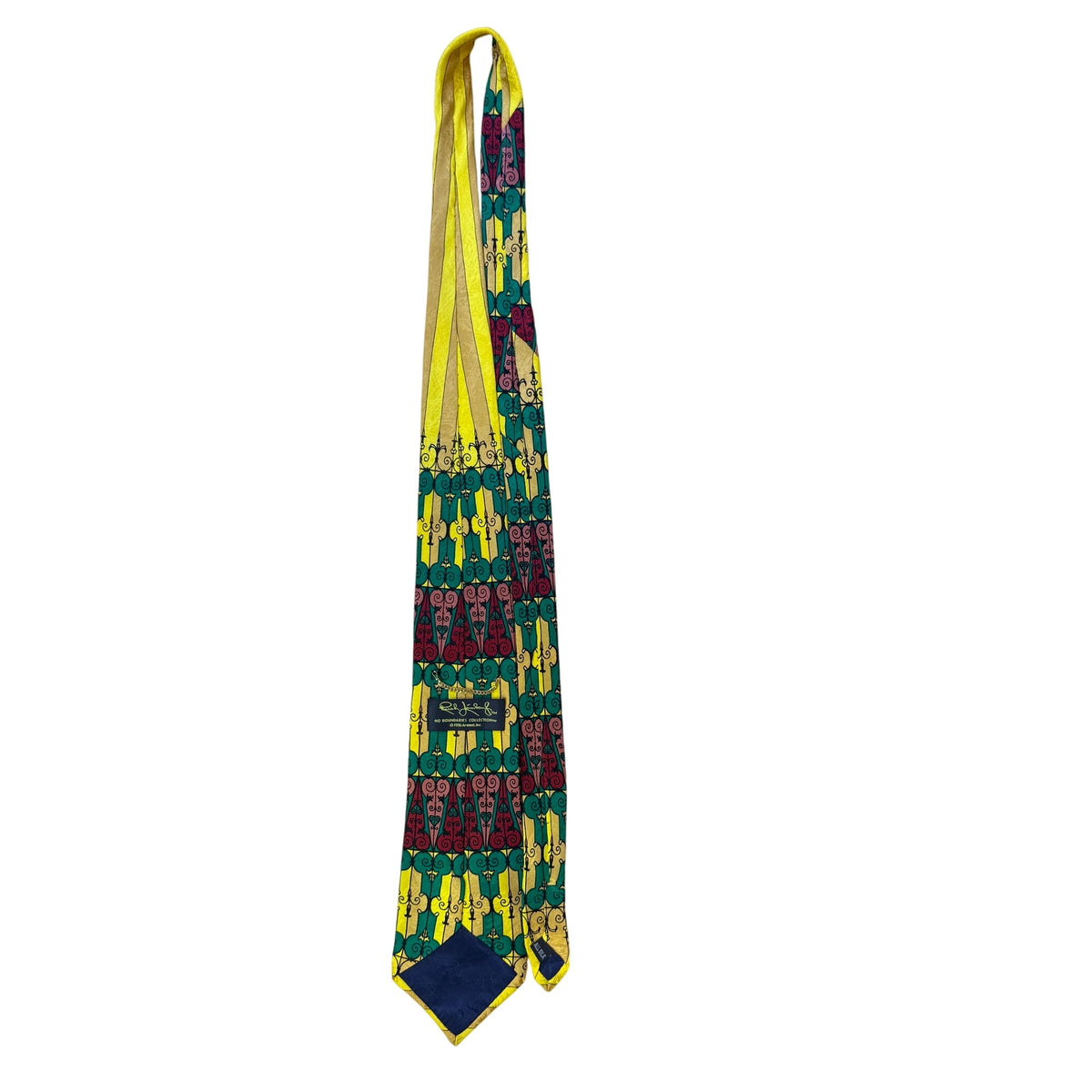Rush Limbaugh No Baudaries Collections Yellow/Teal Silk Tie Vibrant Design