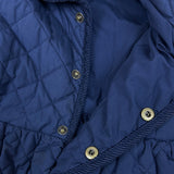 Polo Ralph Lauren Girls Quilted Navy Blue Jacket With Gold Snap Buttons Size 6X