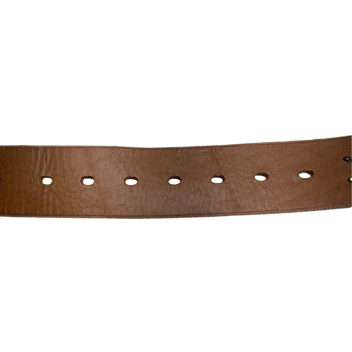 Antik Denim Brown Leather Belt W/ Silver Buckle & Decorative Studs Sz 38/40