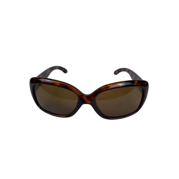 Tortoise Shell Womens Polycarbonate Sunglasses Rectangular Frame Brown Lenses OS