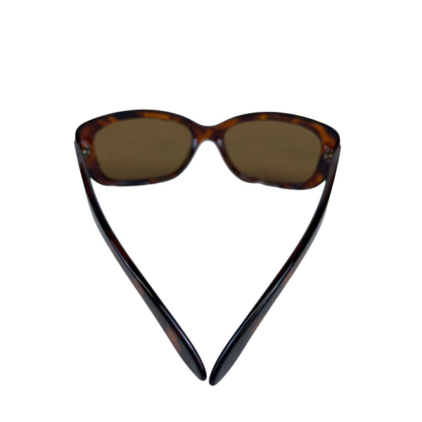 Tortoise Shell Womens Polycarbonate Sunglasses Rectangular Frame Brown Lenses OS