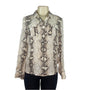 White House Black Market Snakeskin Print Button-Up Blouse W/ Pockets Womens Sz 4