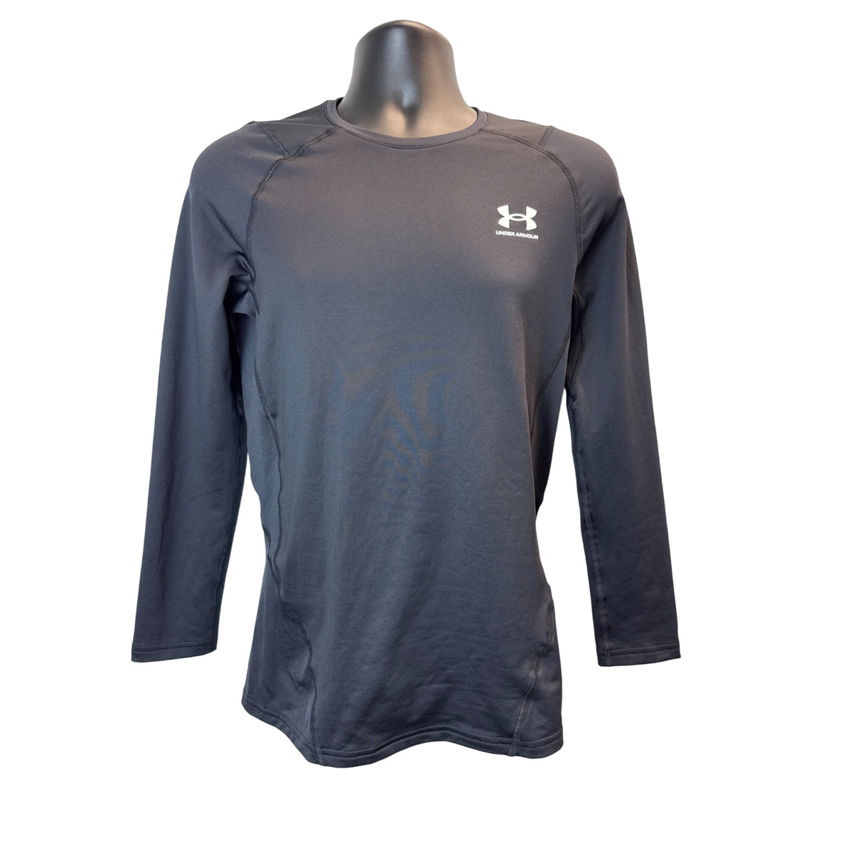 Under Armour Mens ColdGear Fitted Long Sleeve Crew Shirt Black  Sz  SM - New