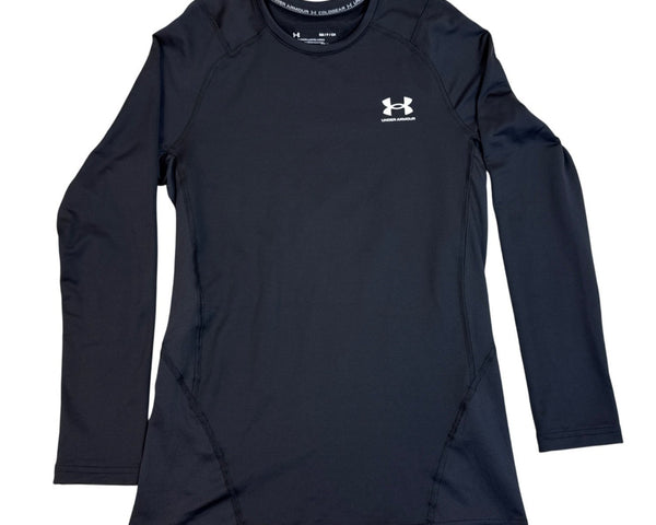 Under Armour Mens ColdGear Fitted Long Sleeve Crew Shirt Black  Sz  SM - New