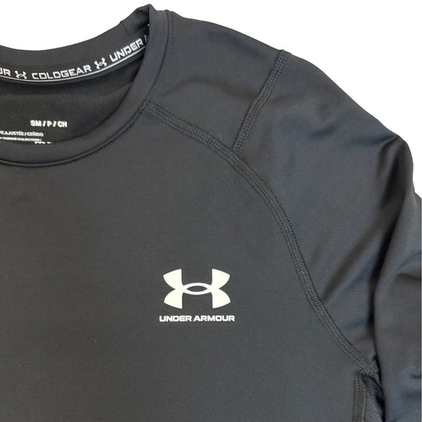 Under Armour Mens ColdGear Fitted Long Sleeve Crew Shirt Black  Sz  SM - New