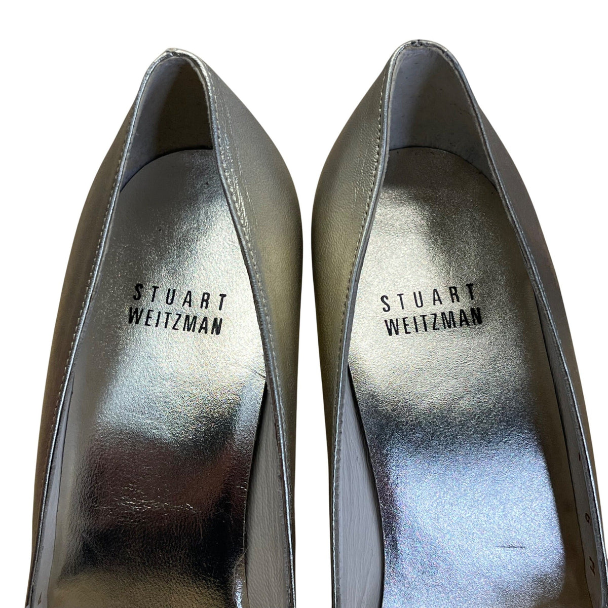 Stuart Weitzman Women’s Gold Chantilly Lace Chantelle Peep Toe Heels Size M6