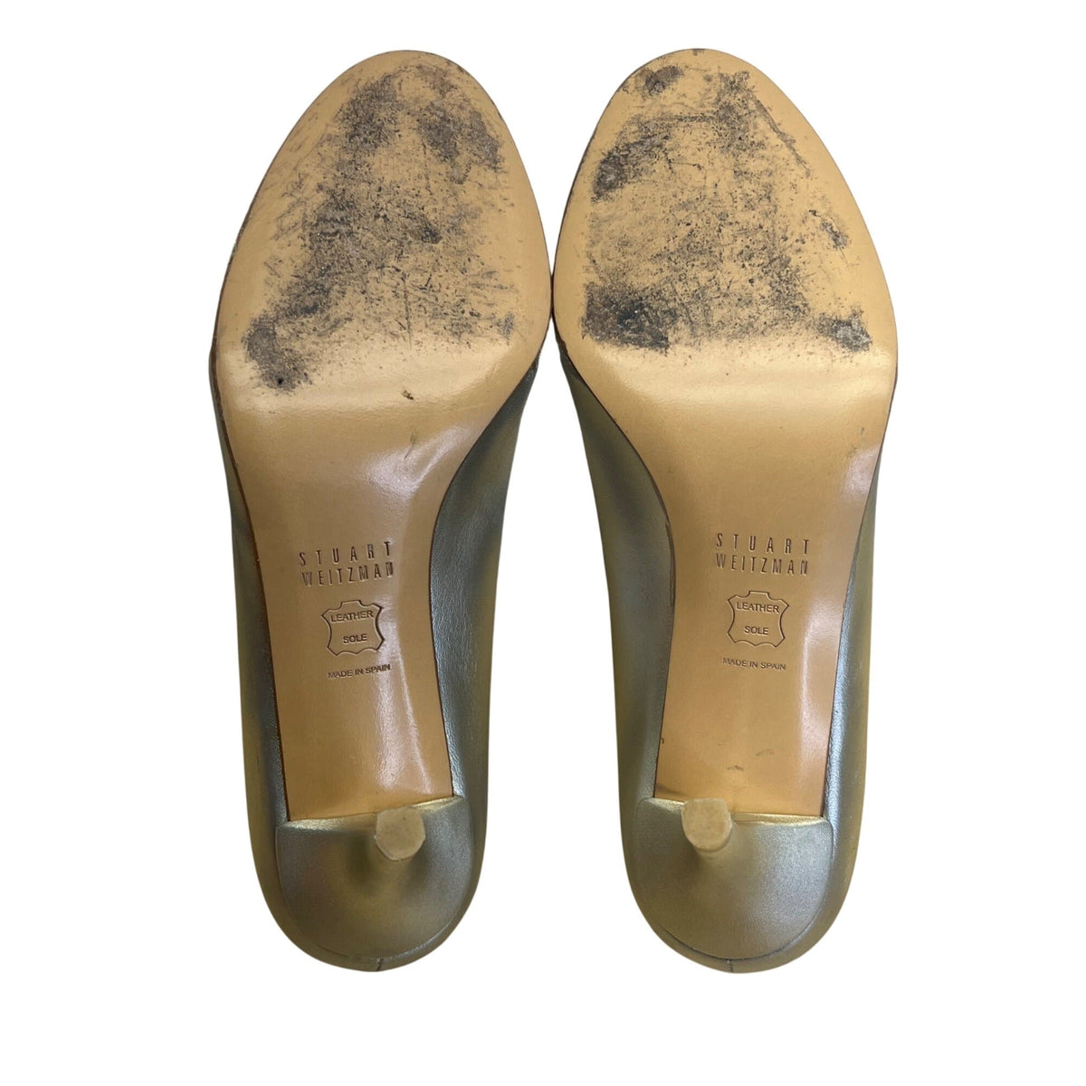 Stuart Weitzman Women’s Gold Chantilly Lace Chantelle Peep Toe Heels Size M6