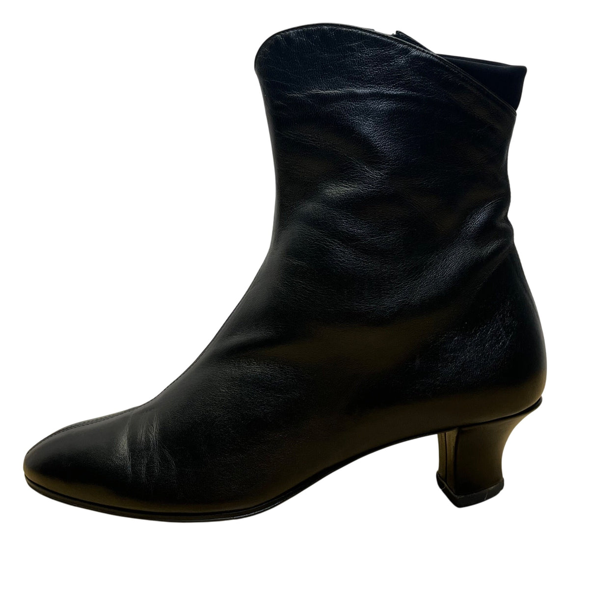 Thierry Rabotin Women’s Black Leather Ankle Boots Low Heel Size 38