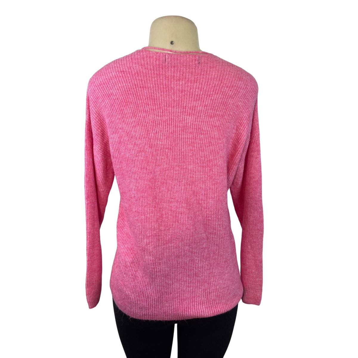 Vero Moda Pink Ribbed Knit Long Sleeve V-Neck Sweater Size XS