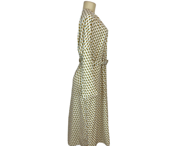 Tuckernuck Geometric Pattern Long Sleeve Midi Dress With Belt Womens Size XL New