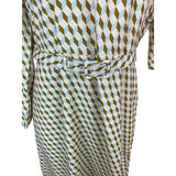 Tuckernuck Geometric Pattern Long Sleeve Midi Dress With Belt Womens Size XL New