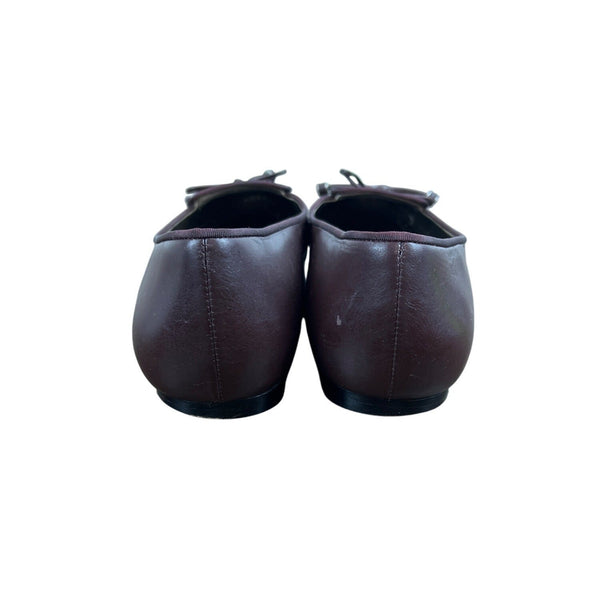 Brooks Brothers Womens Wine Red Leather Flats Size 10