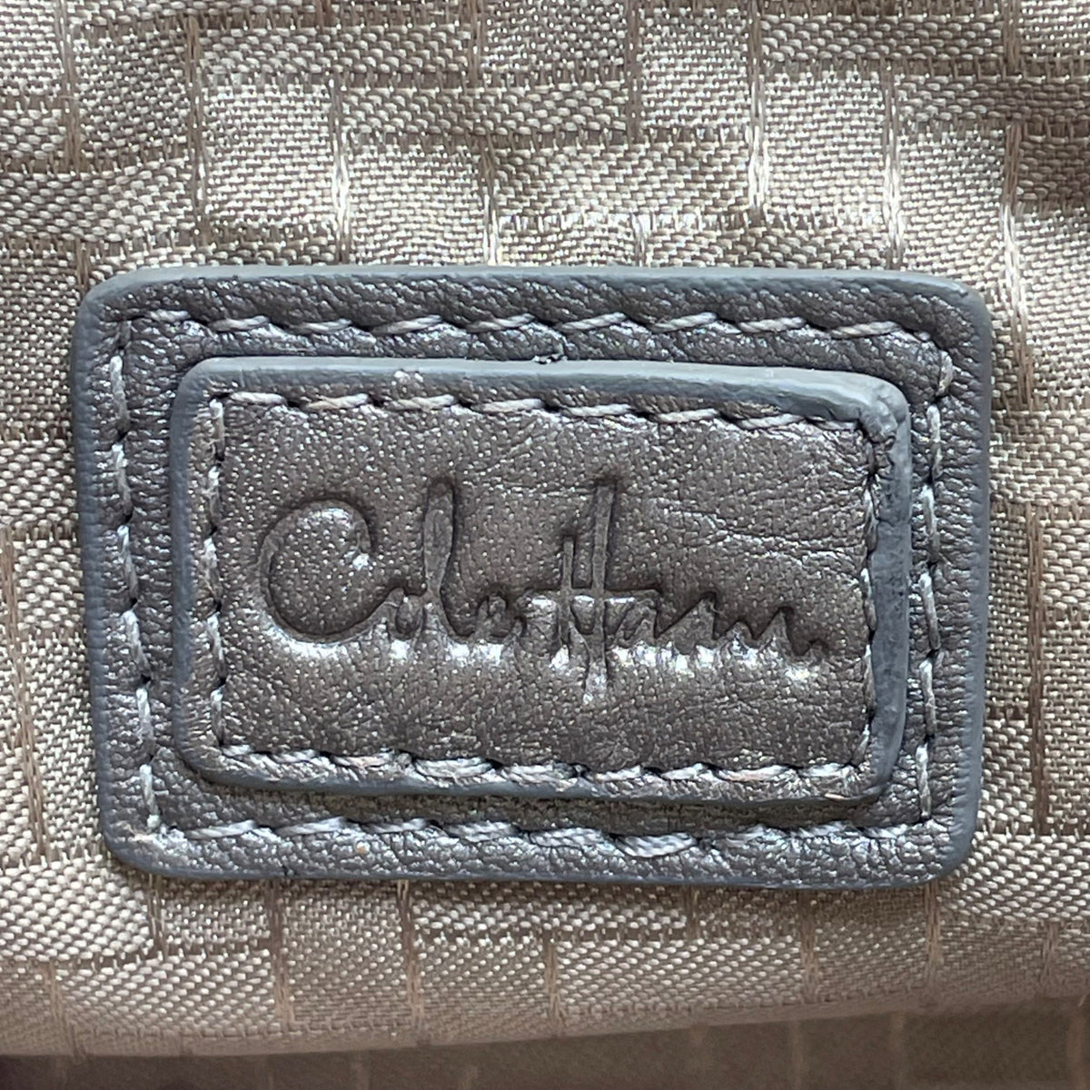 Cole Haan Women’s Metallic Gray Textured Leather Clutch Evening Bag