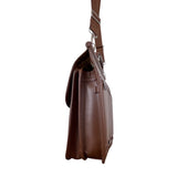 Mcklein Brown Leather Adjustable Strap & Push Lock Closures Messenger Bag Sz L