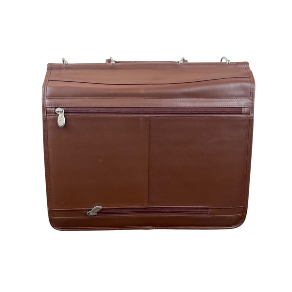 Mcklein Brown Leather Adjustable Strap & Push Lock Closures Messenger Bag Sz L