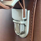 Mcklein Brown Leather Adjustable Strap & Push Lock Closures Messenger Bag Sz L