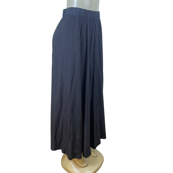 14th & Union Women's Black Maxi Skirt Size S Elastic Waist Wrinkle Effect