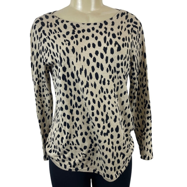 Chico’s Women's Beige Leopard Shirt Sz 0 (EUR 32)