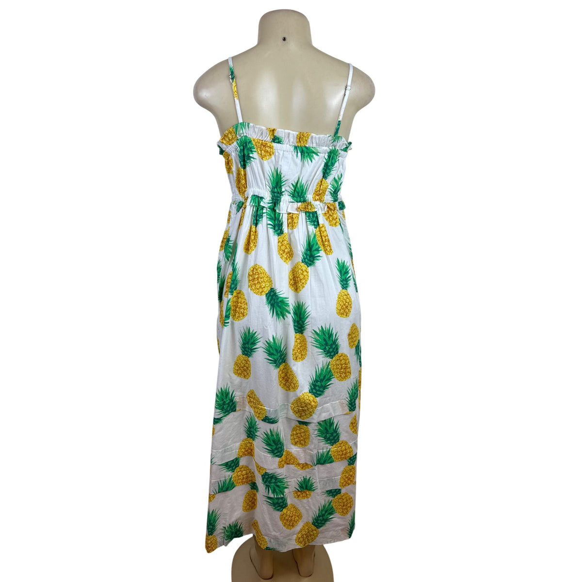 J.Crew Pineapple Print Sundress With Spaghetti Straps & Elastic Waist Size 4