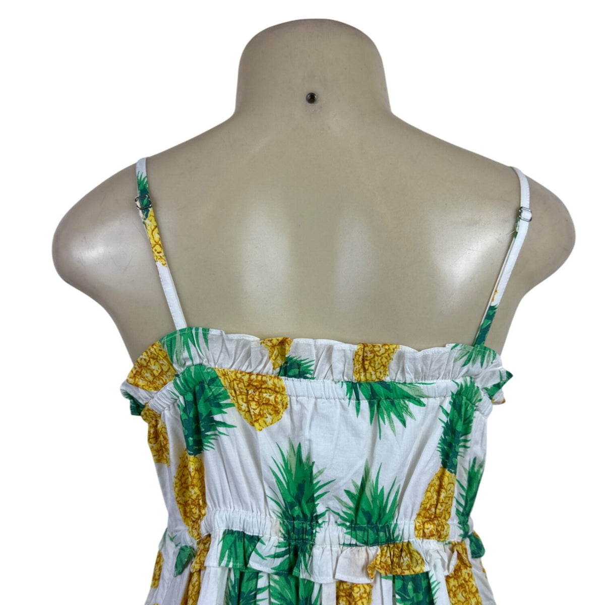 J.Crew Pineapple Print Sundress With Spaghetti Straps & Elastic Waist Size 4