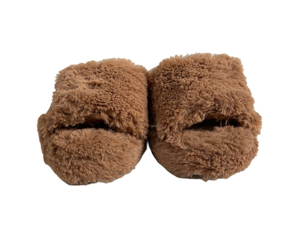 BP Women's Brown Faux Fur Slippers Sz 9-10 - NWOB