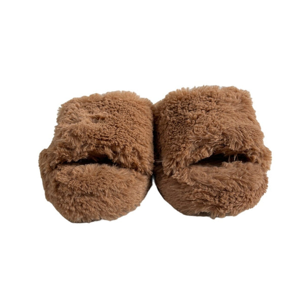 BP Women's Brown Faux Fur Slippers Sz 9-10 - NWOB