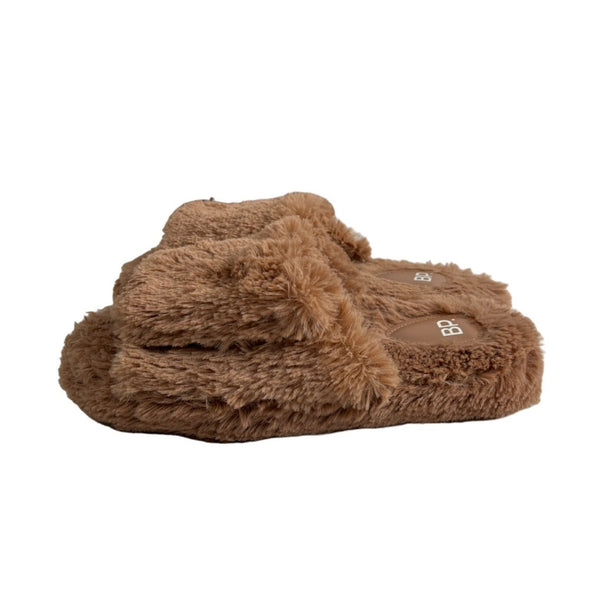 BP Women's Brown Faux Fur Slippers Sz 9-10 - NWOB
