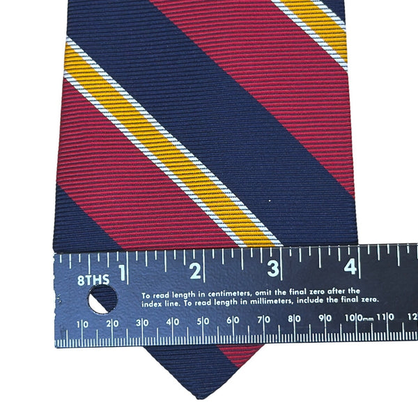 Vintage Brooks Brothers Red & Navy 100% Silk Striped Neck Tie Hand Made USA
