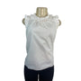 J.Crew Womens White Ruffled & Sleeveless Top With Back Tie Detail Sz XS