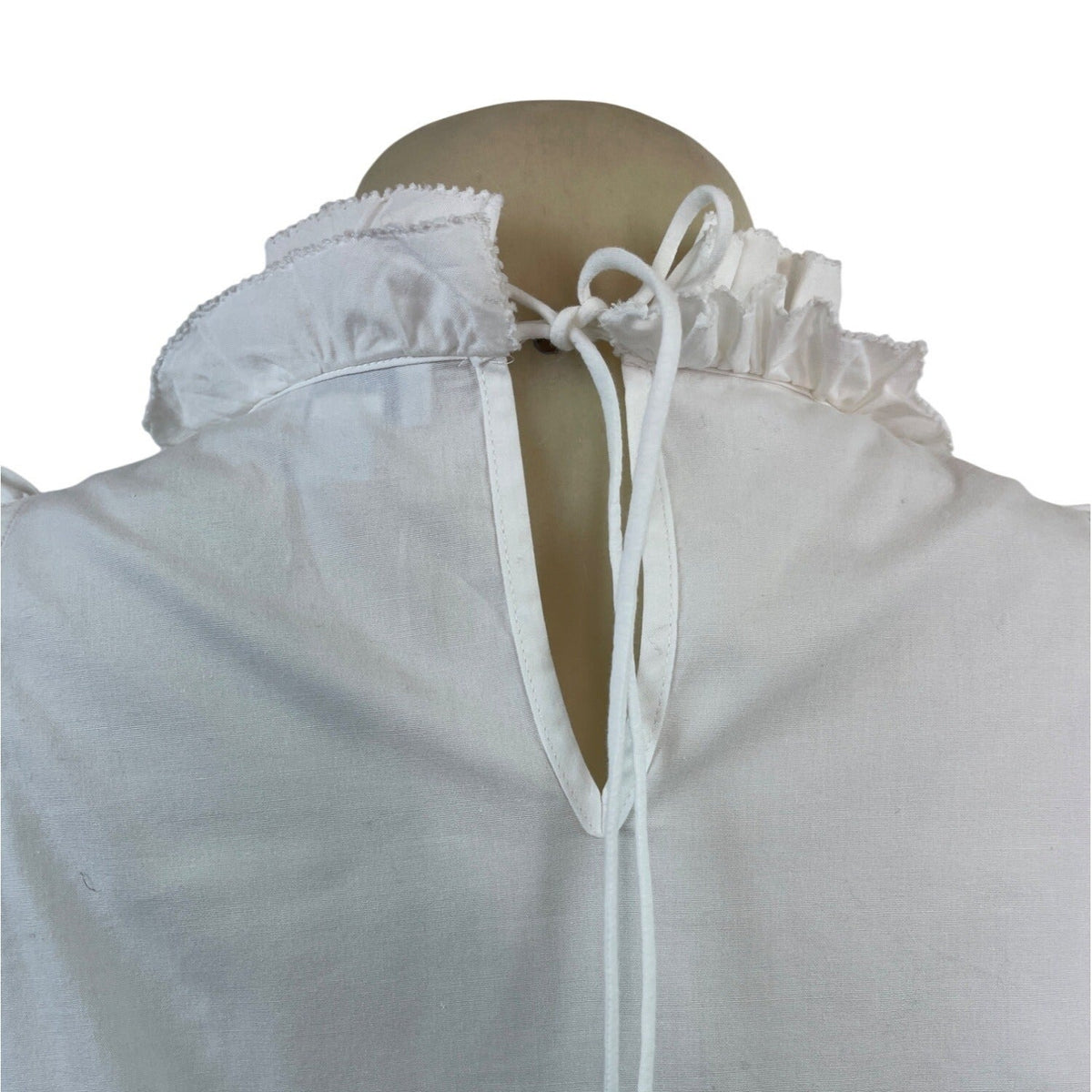 J.Crew Womens White Ruffled & Sleeveless Top With Back Tie Detail Sz XS