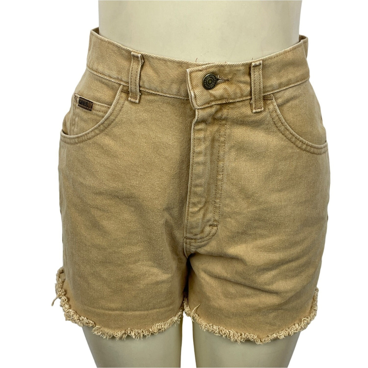 Levis Women's High-Waisted Frayed Hem Denim Shorts Tan Size 10