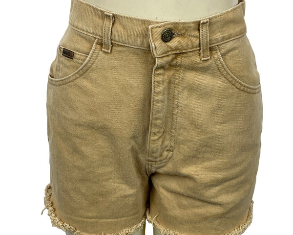 Levis Women's High-Waisted Frayed Hem Denim Shorts Tan Size 10