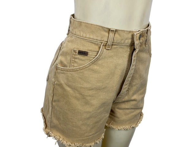 Levis Women's High-Waisted Frayed Hem Denim Shorts Tan Size 10
