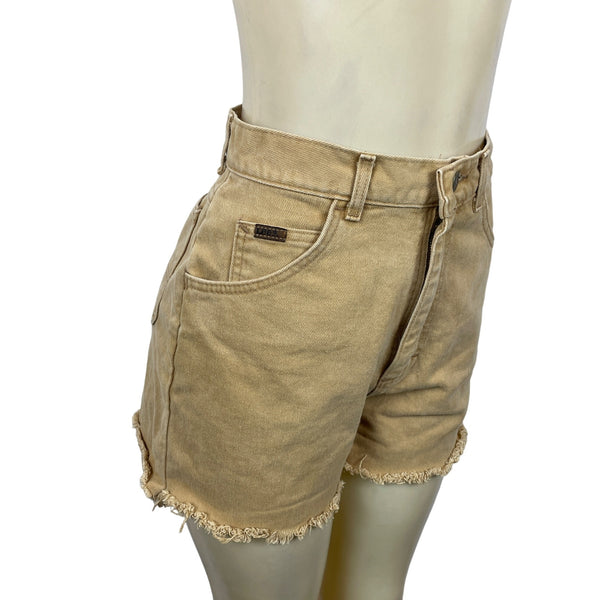 Levis Women's High-Waisted Frayed Hem Denim Shorts Tan Size 10