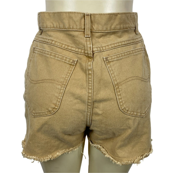 Levis Women's High-Waisted Frayed Hem Denim Shorts Tan Size 10