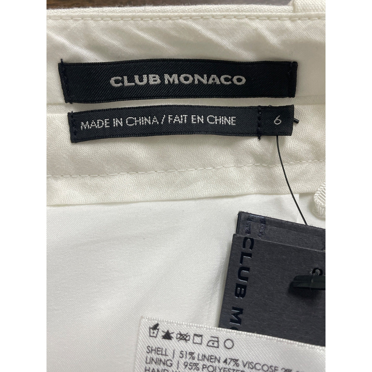 Club Monaco Women’s White Wide-Leg Pants Size 6 Soft Lightweight - New