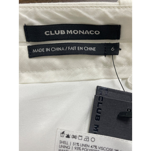 Club Monaco Women’s White Wide-Leg Pants Size 6 Soft Lightweight - New