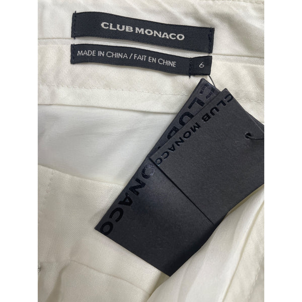 Club Monaco Women’s White Wide-Leg Pants Size 6 Soft Lightweight - New