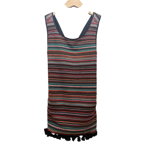 Laundry By Shelli Segal Womens Multicolor Knit Tassel-Trim Dress Size XS