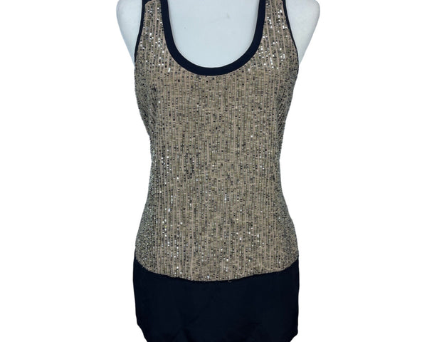 Eileen fisher Women's black and brown Sequins Shirt Sz M