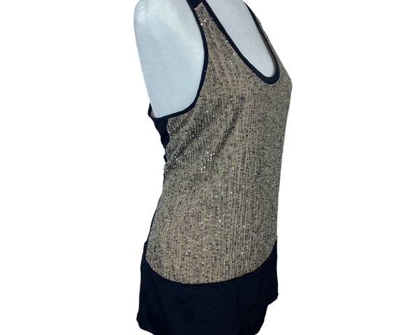 Eileen fisher Women's black and brown Sequins Shirt Sz M