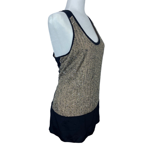Eileen fisher Women's black and brown Sequins Shirt Sz M