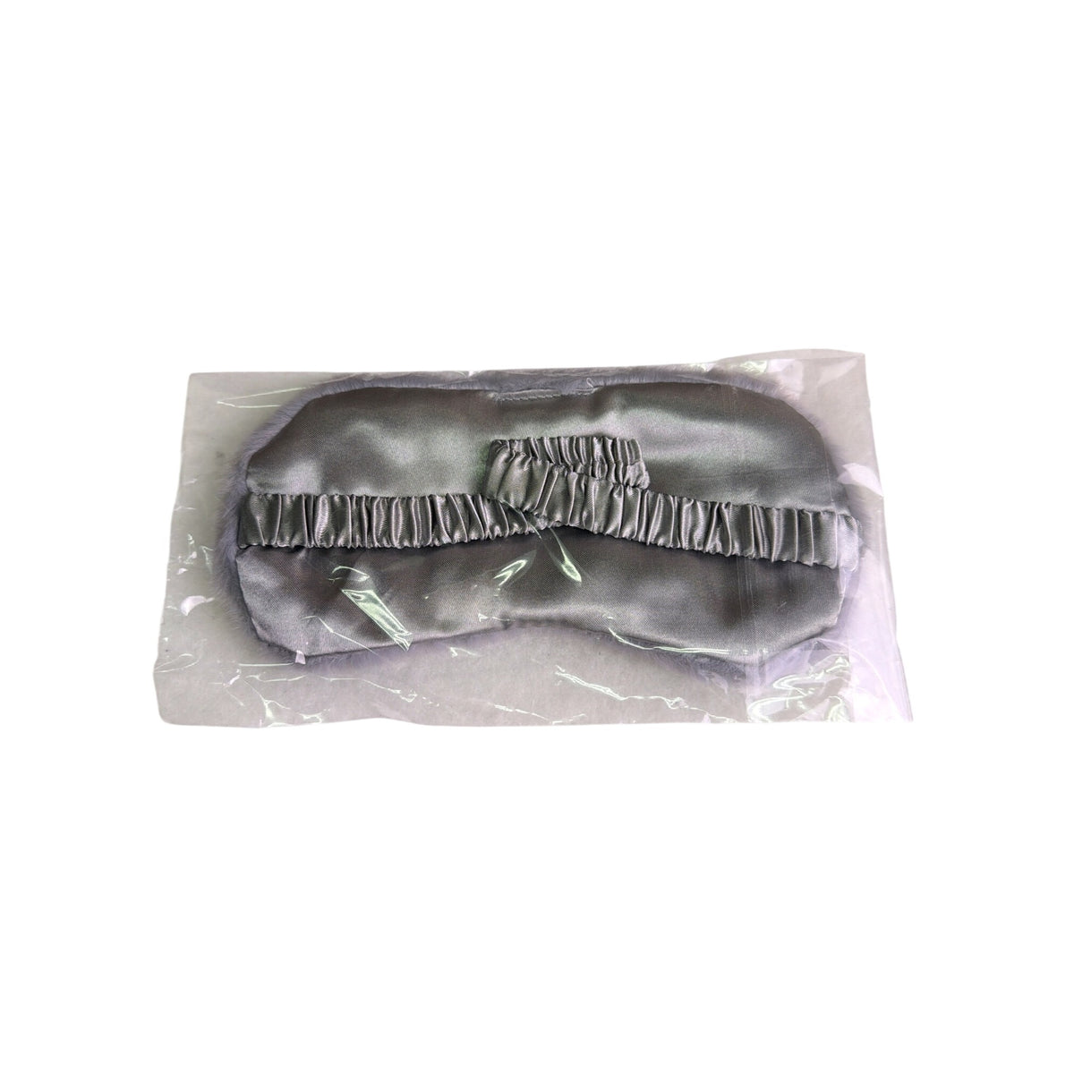 Faux Fur Gray Sleep Mask Satin-Lined For Women Soft Comfortable Elastic Band New