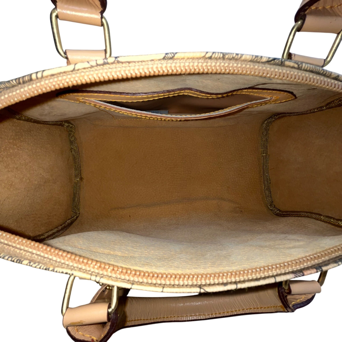 Millionaire Women’s Tan Antique Map Print Leather Via Vee World Satchel Bag