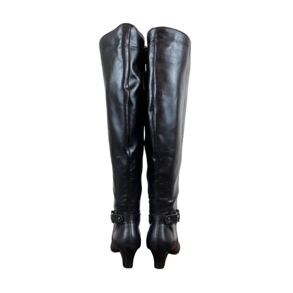 Aerosoles A2 Womens Black Knee-High Pariwinkle Heelrest Boots Size 6.5M