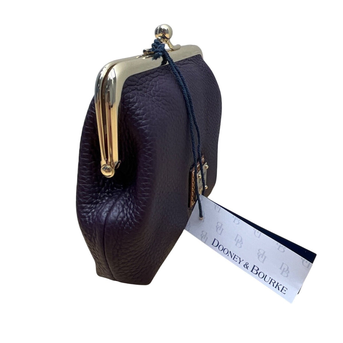 Dooney & Bourke Plum Wine Pebbled Leather Coin Purse - New