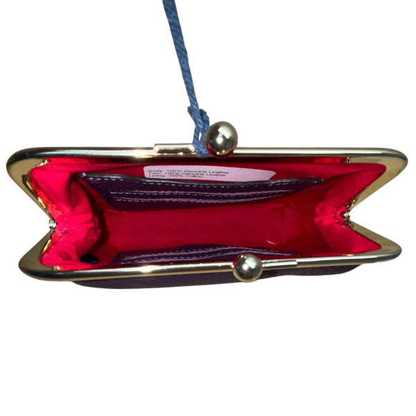Dooney & Bourke Plum Wine Pebbled Leather Coin Purse - New